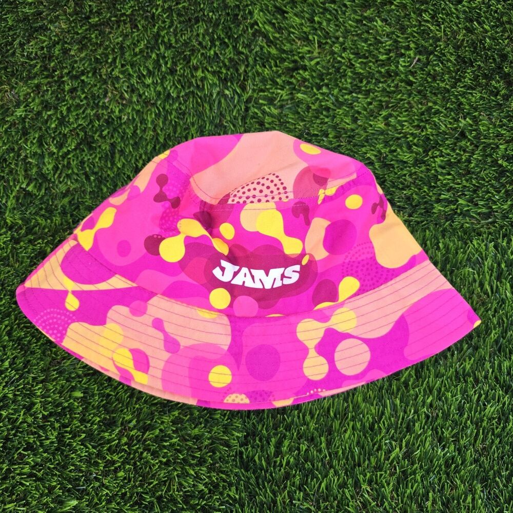 JAMS Troches Gummies Pink Yellow Purply Orange Polka Dot BUCKET HAT Sweeeet